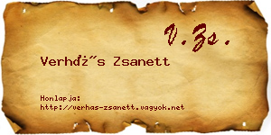 Verhás Zsanett névjegykártya